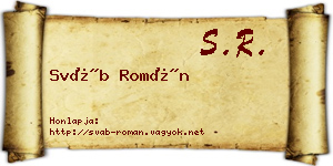 Sváb Román névjegykártya